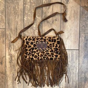 LEATHER/HAIR LEOPARD LOUIS VUITTON PATCH PURSE